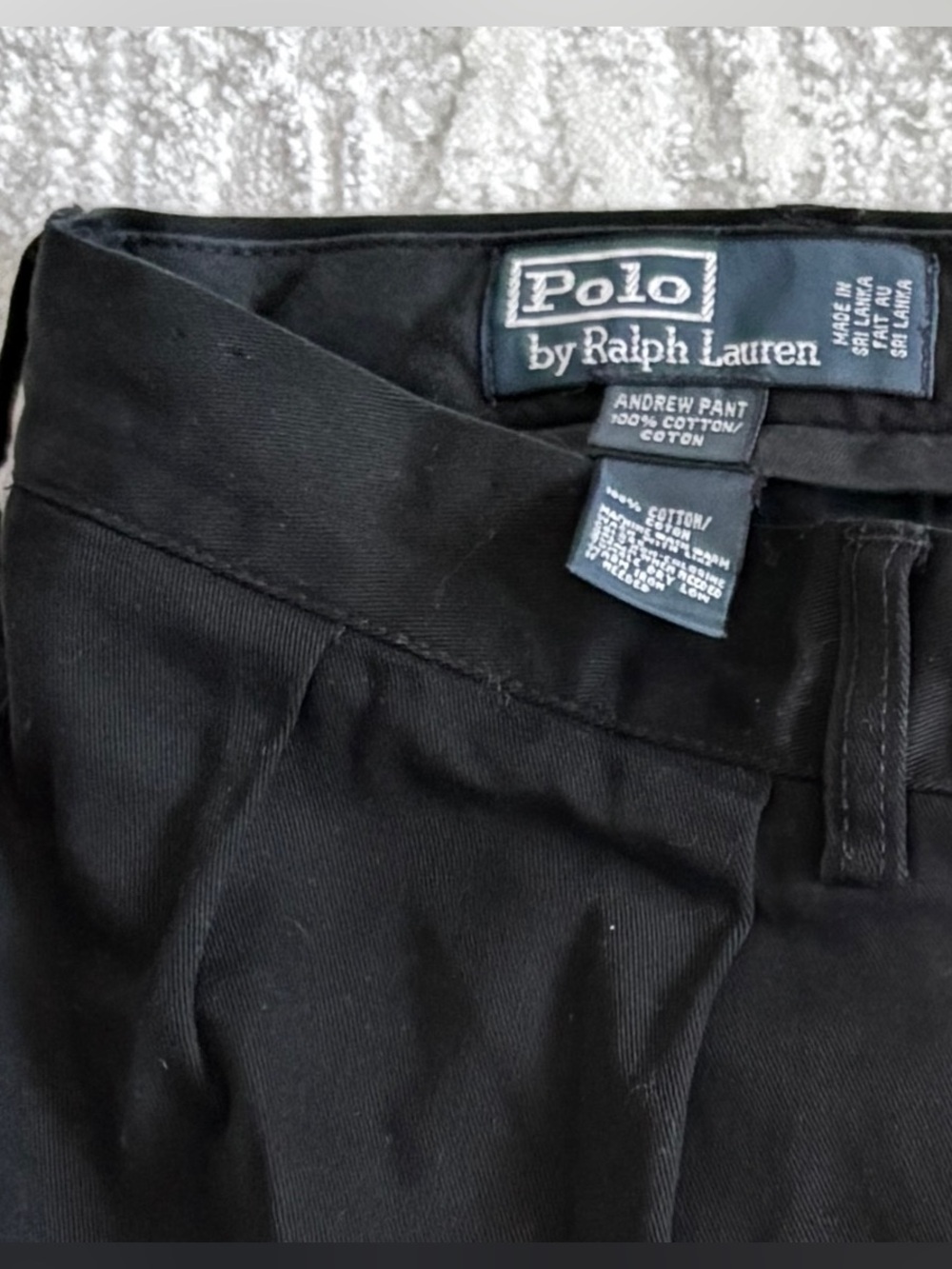 Polo Ralph Lauren Andrew Double Pleat Pant Black 36/32